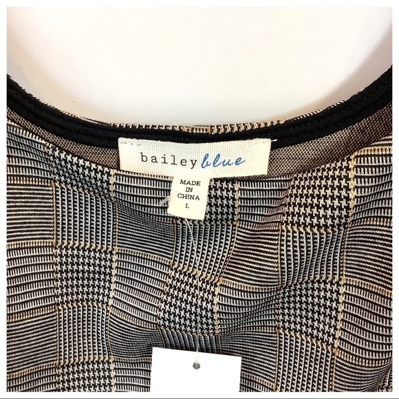 NWT Bailey Blue Plaid Houndstooth Academia Dress L - Picture 7 of 11